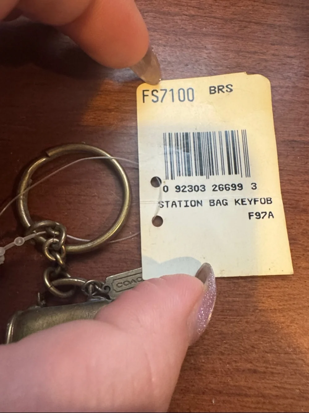 Coach Vintage Brass Station Bag Key Fob NWT